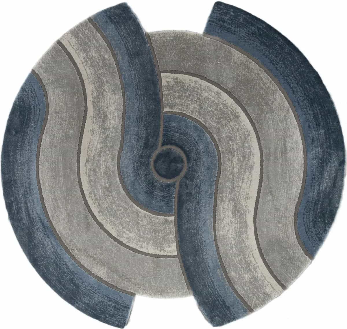 Ковер Ковер Современный KARMEN HALI SAFIR 00836T GREY / BLUE Круг 1.95x1.95м