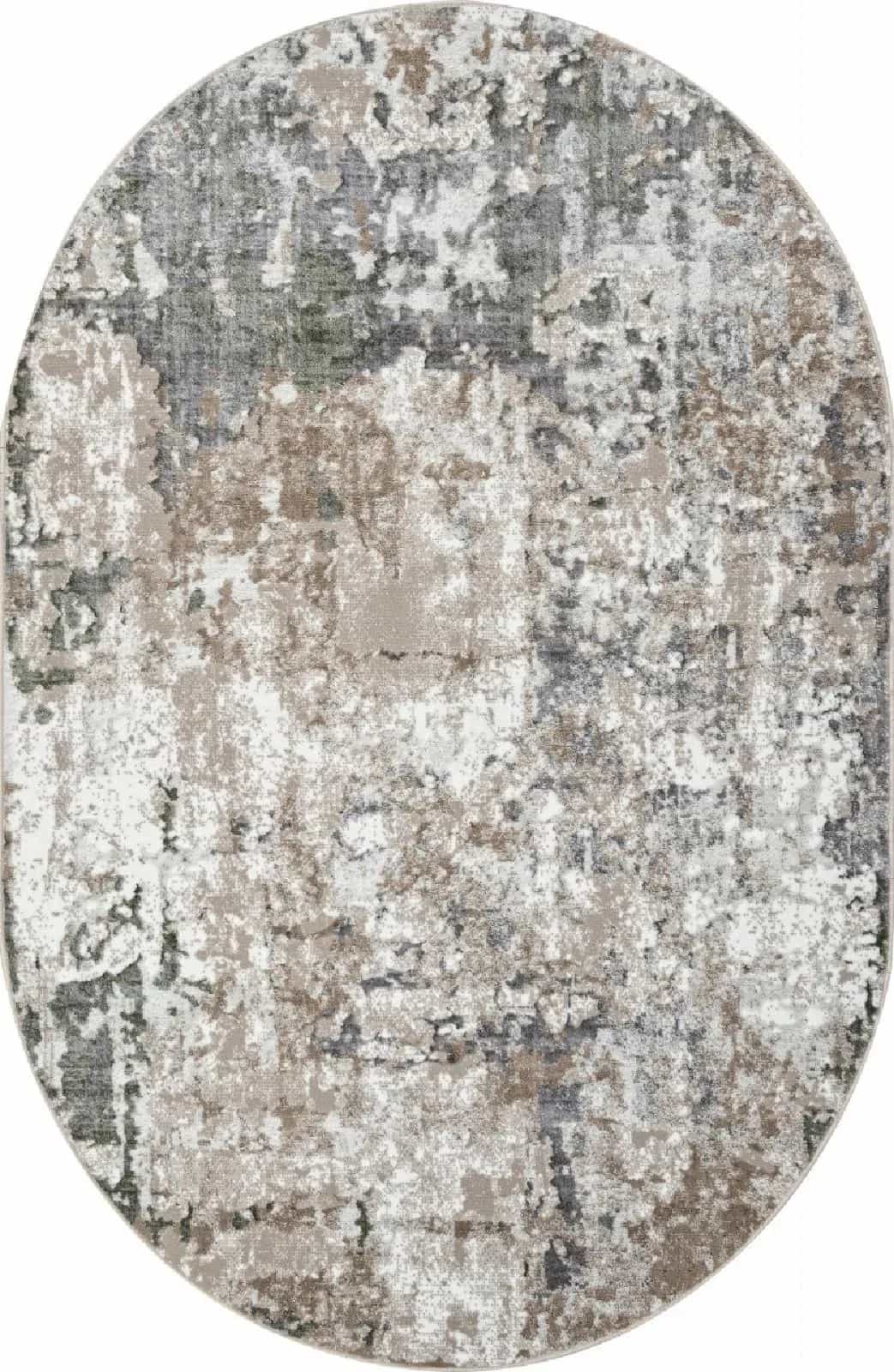 Ковер Ковер Современный ALPIN PARADIZE 01632A L.GREEN / BEIGE Овал Овал 0.8x1.5м