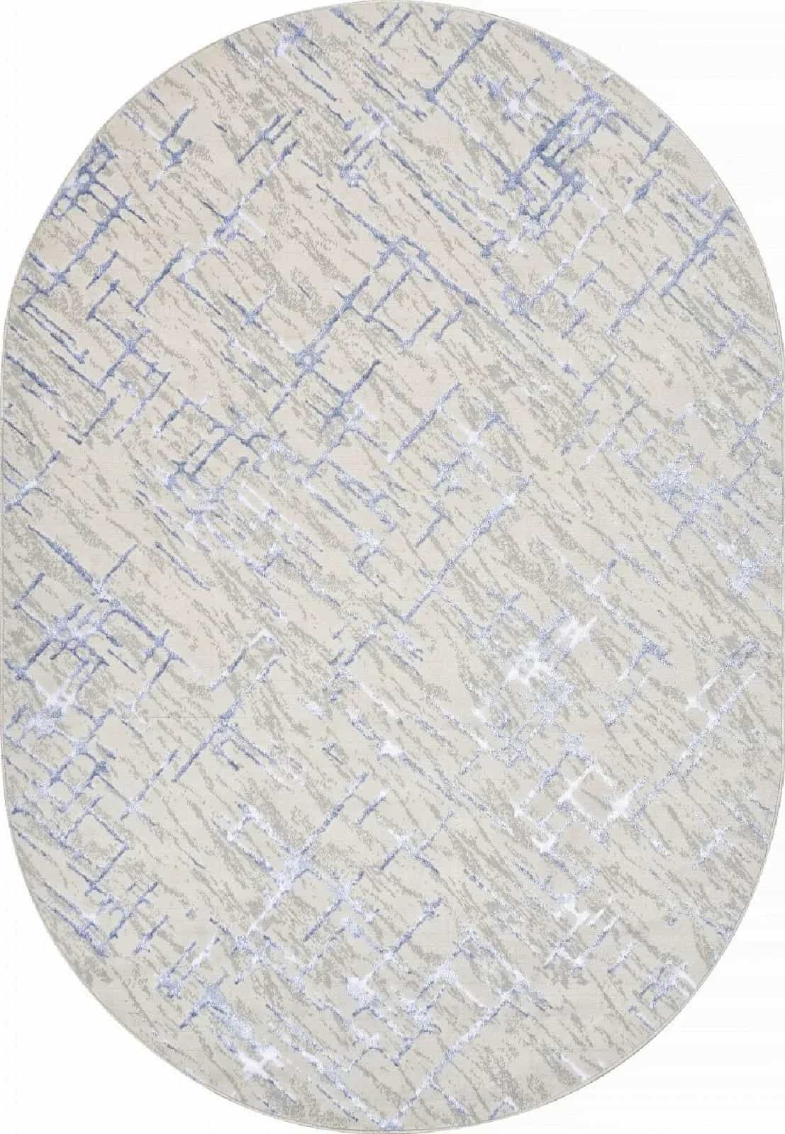 Ковер MERINOS LIMAN F164 CREAM-BLUE Овал Овал 1.6x2.3м