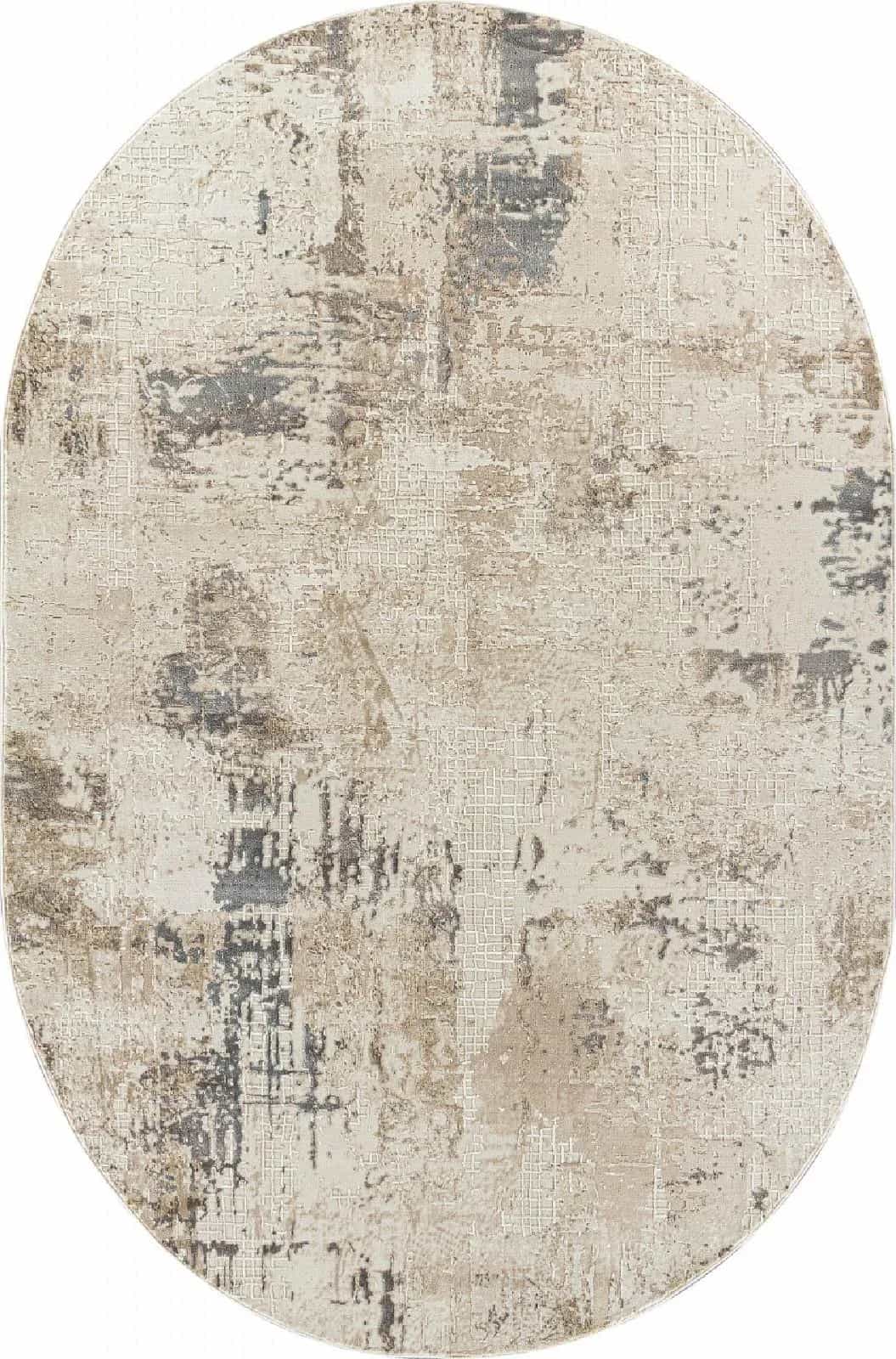 Ковер Ковер Современный ROZA SIESTA M043A BONE / GRAY Овал 0.78x1.5м