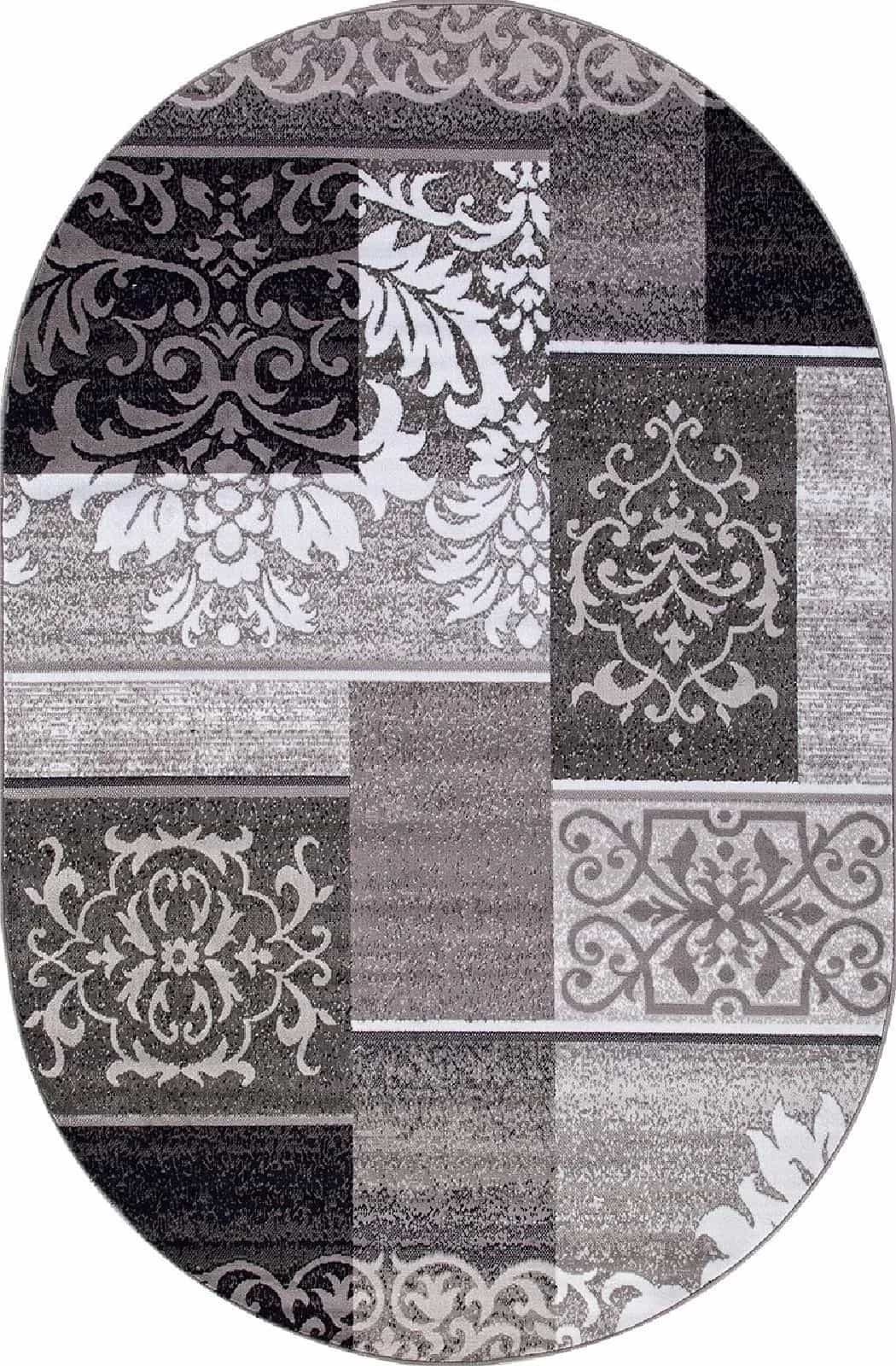 Ковер Merinos Silver d216 GRAY Овал Овал 3x4м