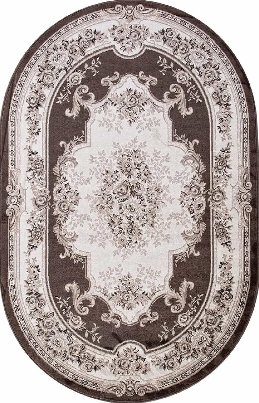 Ковер Merinos Valencia Deluxe 4015 BROWN Овал Овал 1x2м