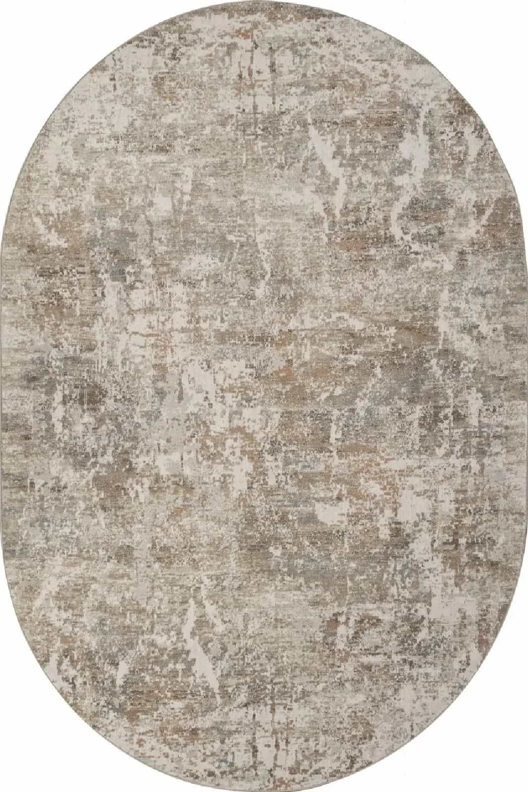 Ковер Ковер Современный VALENTIS AFINA F445AF BROWN / CREAM Овал Овал 0.8x1.5м