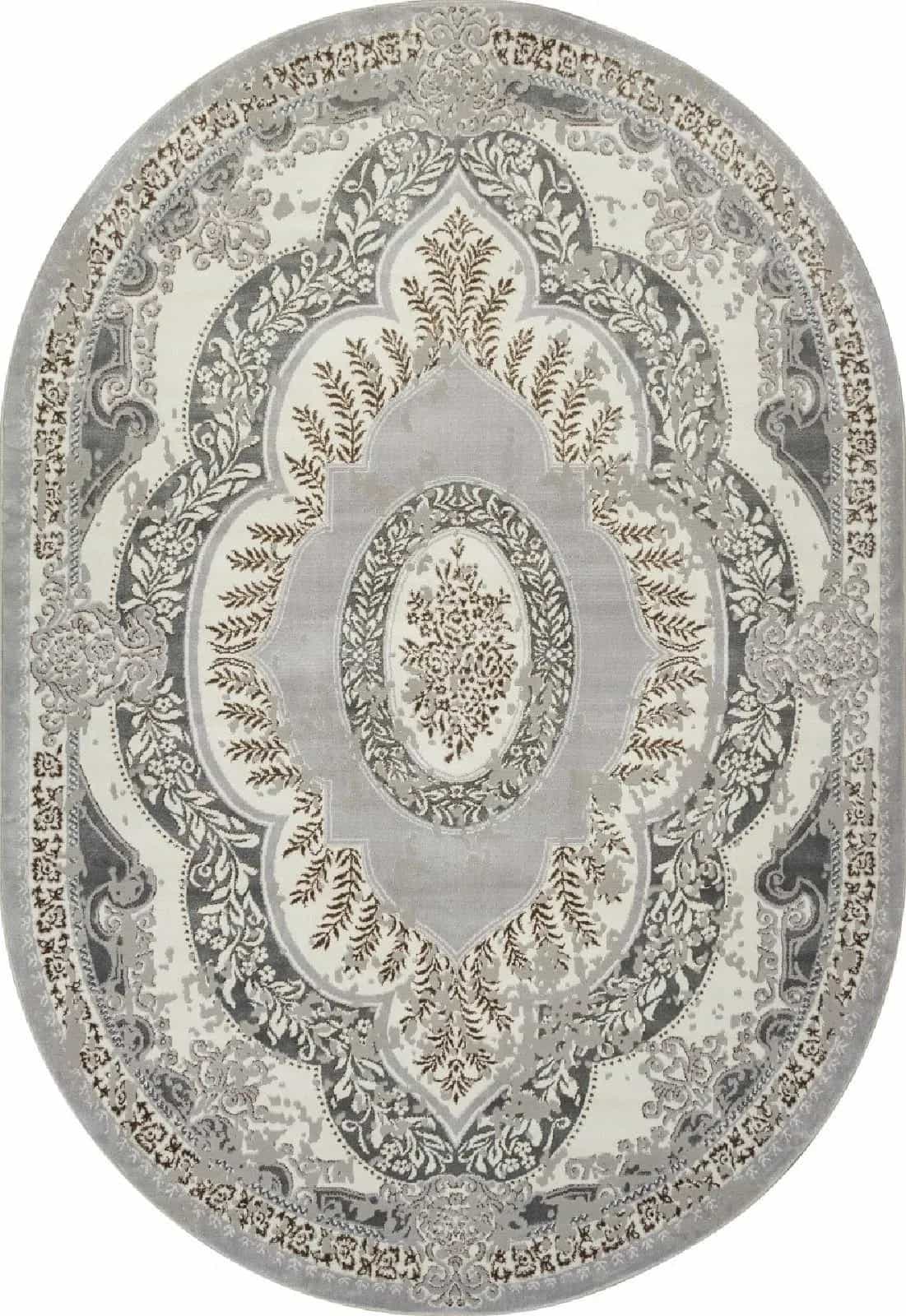 Ковер Ковер Классический MERINOS PALERMO F290 GRAY-GREEN Овал Овал 1x2м