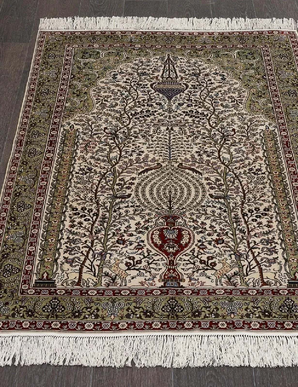 Ковер QINGHAI TIBETAN SHEEP CARPETS Tibet SILK & SILK S-12 CREAM 0.94x1.51м