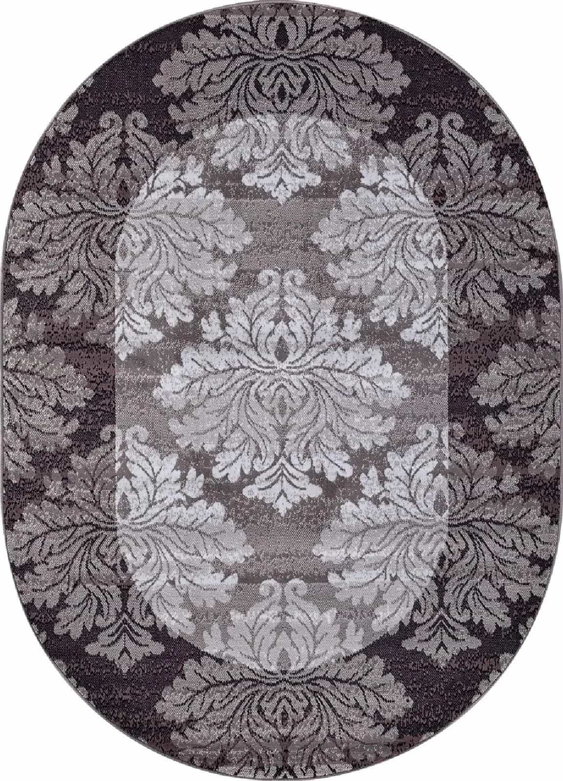Ковер MERINOS SILVER d213 GRAY-PURPLE Овал Овал 3x4м