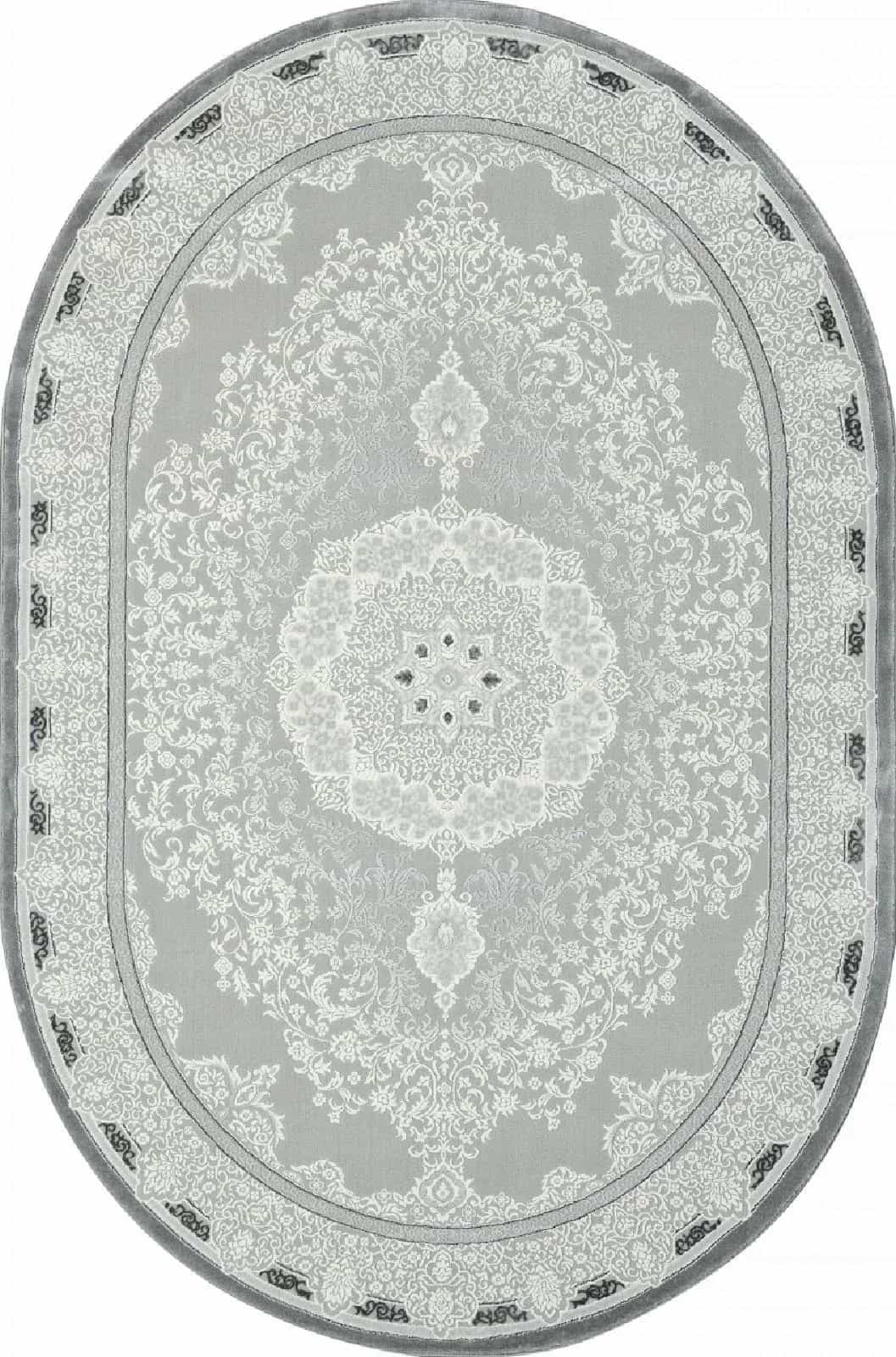 Ковер KARMEN HALI NENSI GL038G GREY / GREY Овал Овал 1.6x2.3м