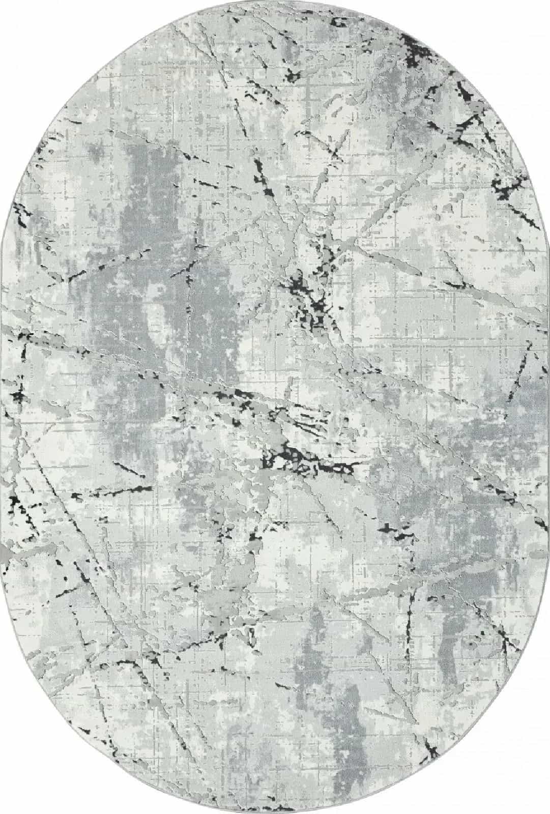 Ковер KARMEN HALI NENSI GL039G GREY / GREY Овал Овал 1.6x2.3м