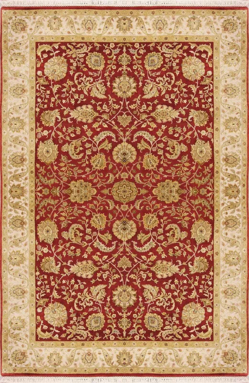 Индийский ковер ручной работы из шелка и шерсти 1.96x2.94м