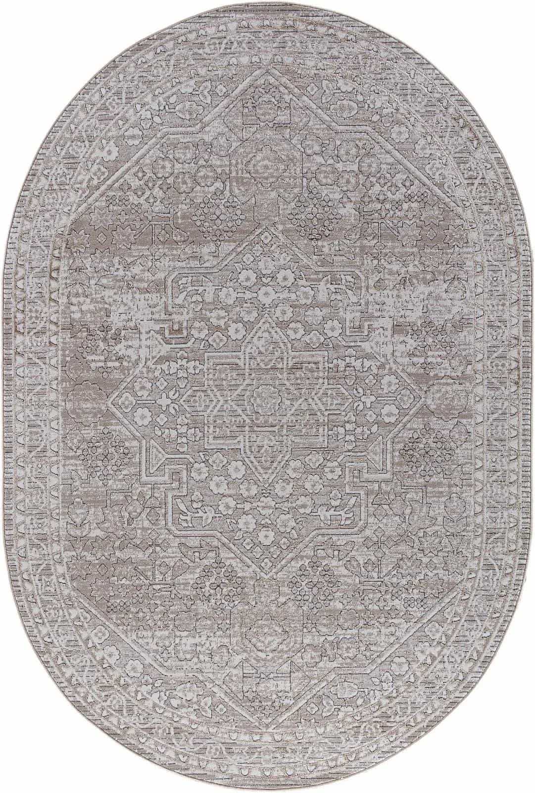 Ковер Ковер Классический ALPIN NOVA 04293A BEIGE FDY / CREAM HB Овал Овал 0.8x1.5м