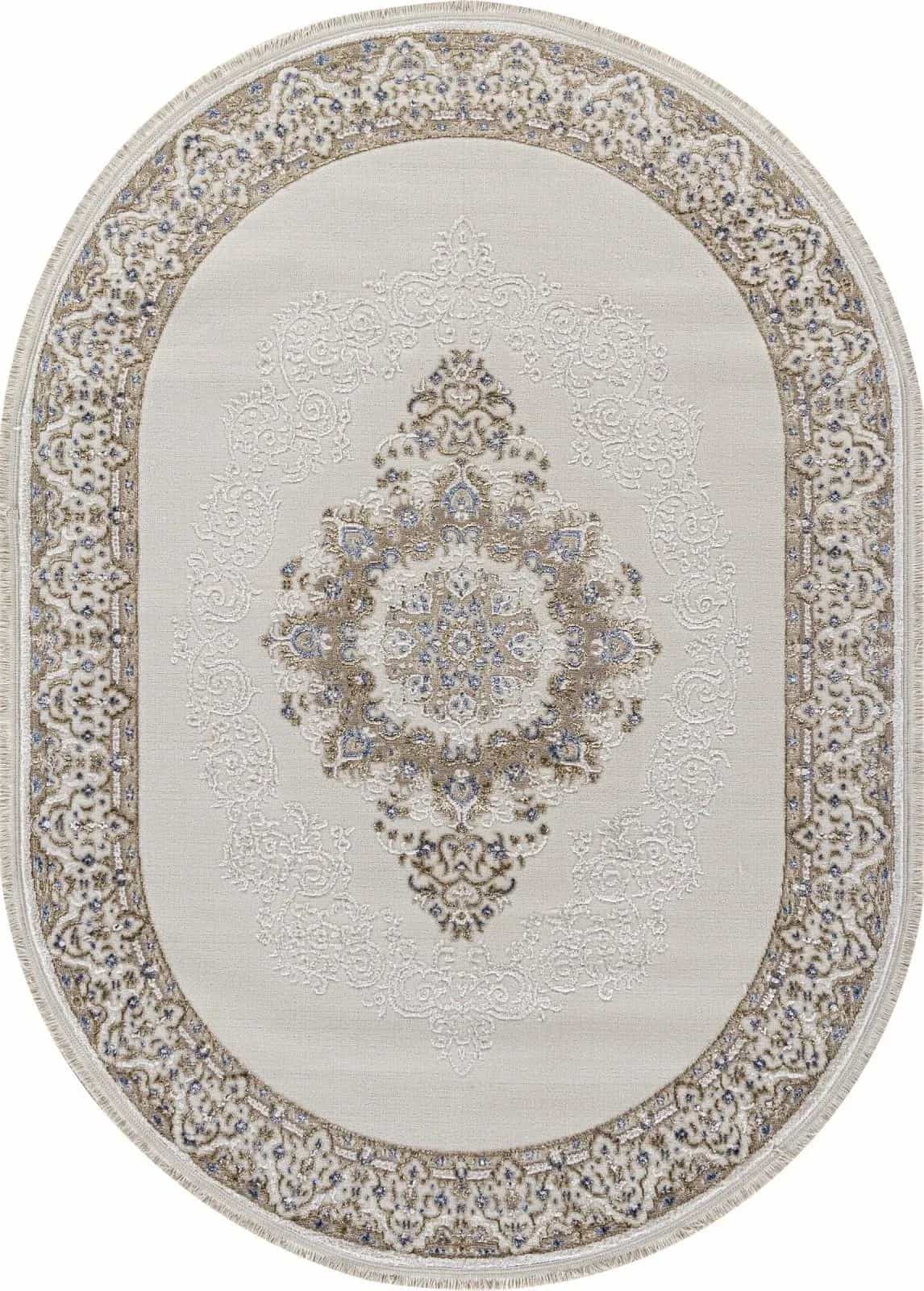 Ковер Ковер KARDELEN MOSSO 27236 CREAM / BLUE Овал 2.4x3.4м