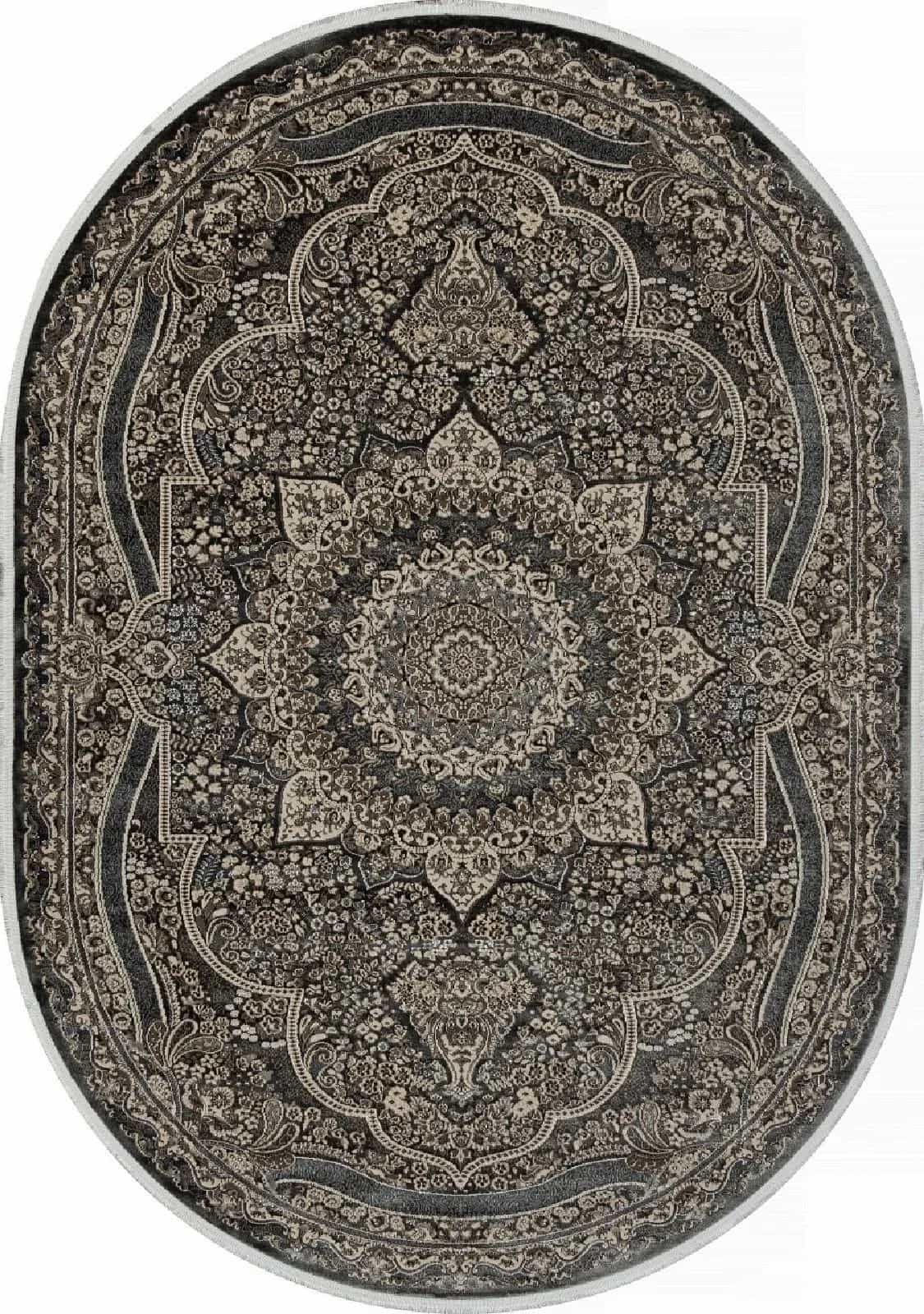 Ковер MERINOS DOLCE d415 DARK GRAY Овал Овал 2x2.85м