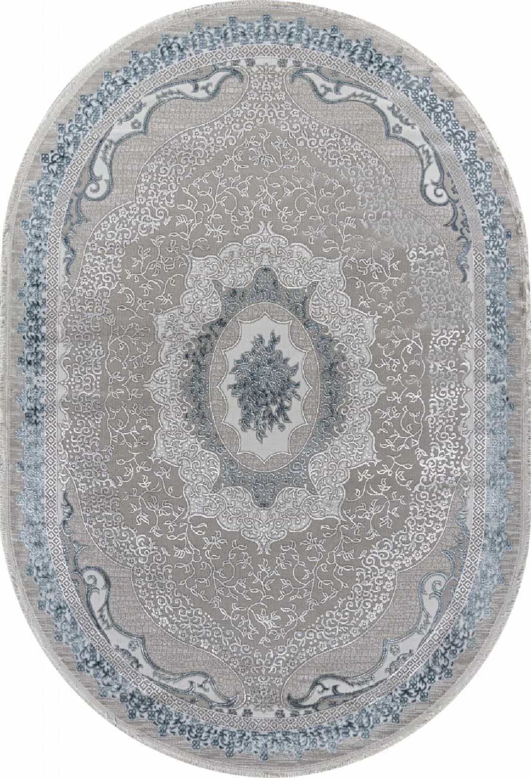 Ковер Ковер Классический ARDA EFSAN Q010A CREAM SHRINK / BLUE FDY Овал Овал 2.4x3.4м