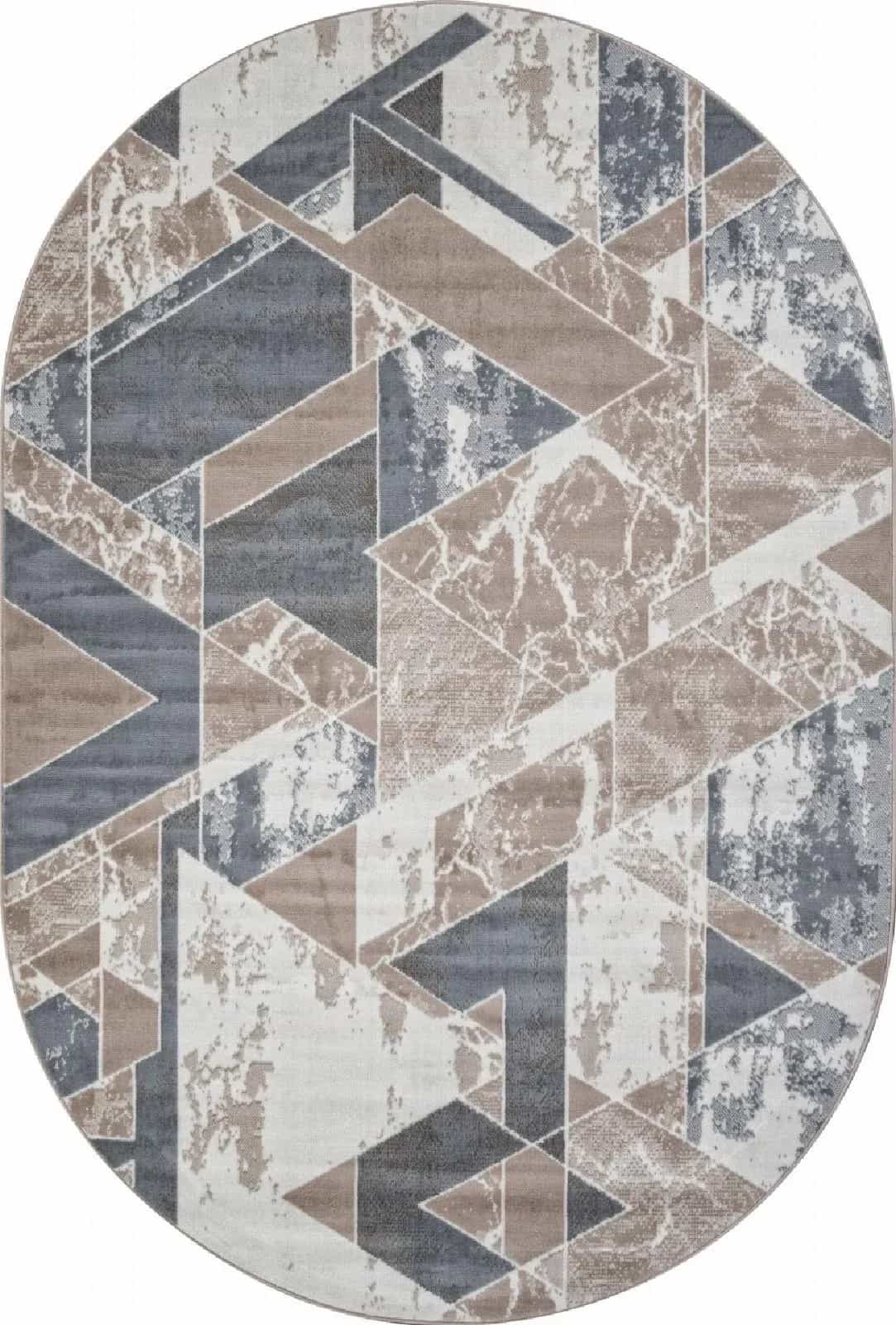 Ковер Ковер Современный MERINOS SIERRA F354 BEIGE-BLUE Овал Овал 3x4м