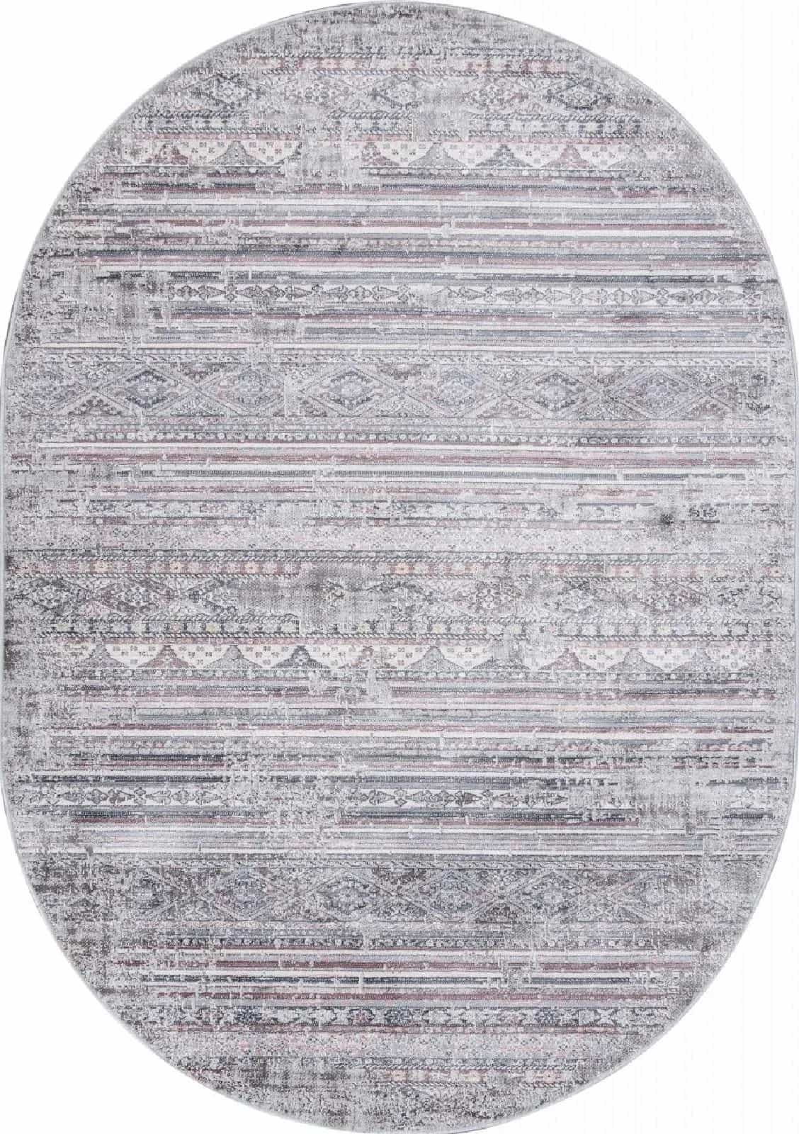 Ковер Ковер Современный MERINOS ZUMMA F260 PINK Овал Овал 1.6x2.3м