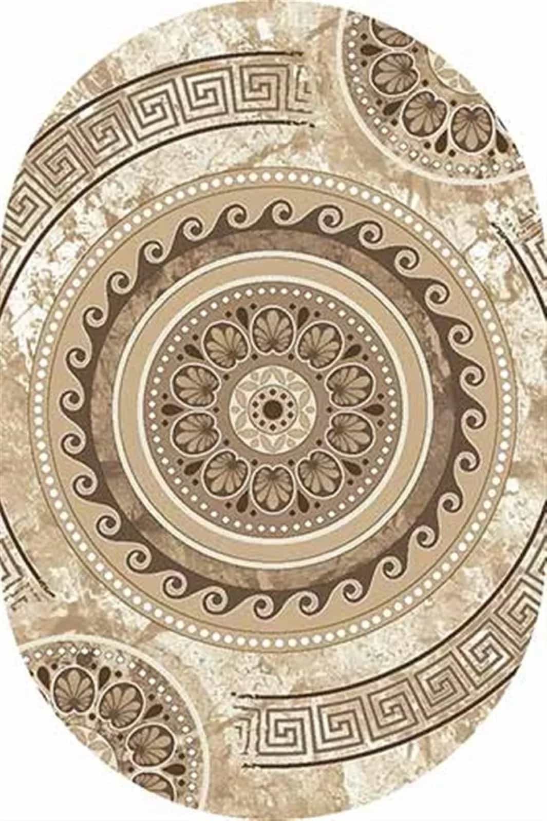 Ковер Merinos Valencia Deluxe d300 cream-brown овал Овал 1x2м