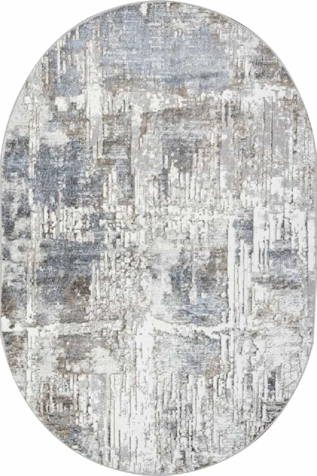 Ковер Ковер Современный ALPIN PARADIZE 06735B L.BLUE / GREY Овал Овал 1.6x2.3м