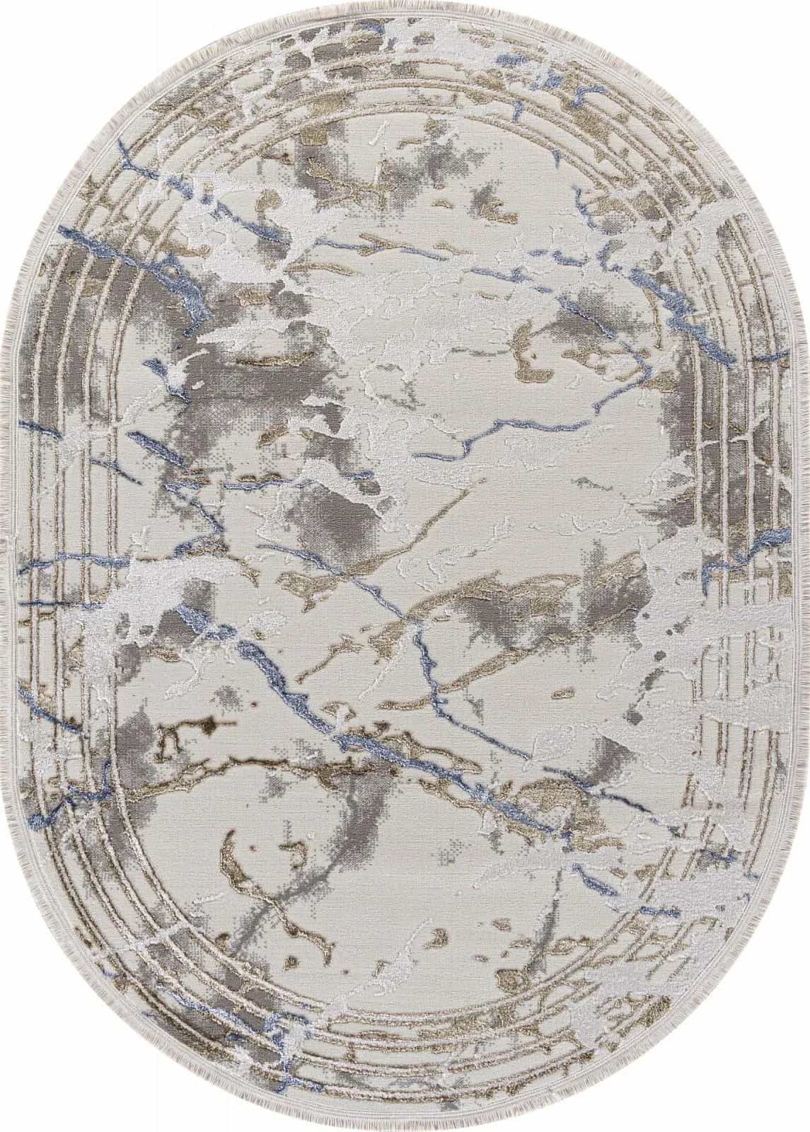 Ковер Ковер KARDELEN MOSSO 27243 GRY / BLUE Овал 2.4x3.4м