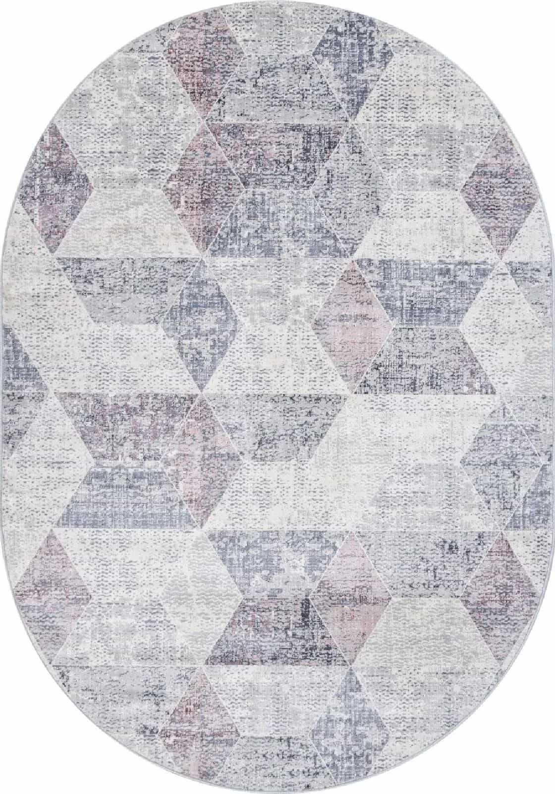 Ковер Ковер Современный MERINOS ZUMMA F257 PINK Овал Овал 1.6x2.3м