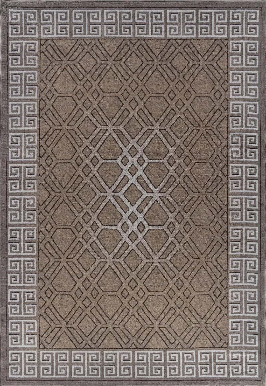 Ковер Ковер Современный AIDIN CARPET PRAGA 06027A BEIGE / DARK VIZON 1x2м