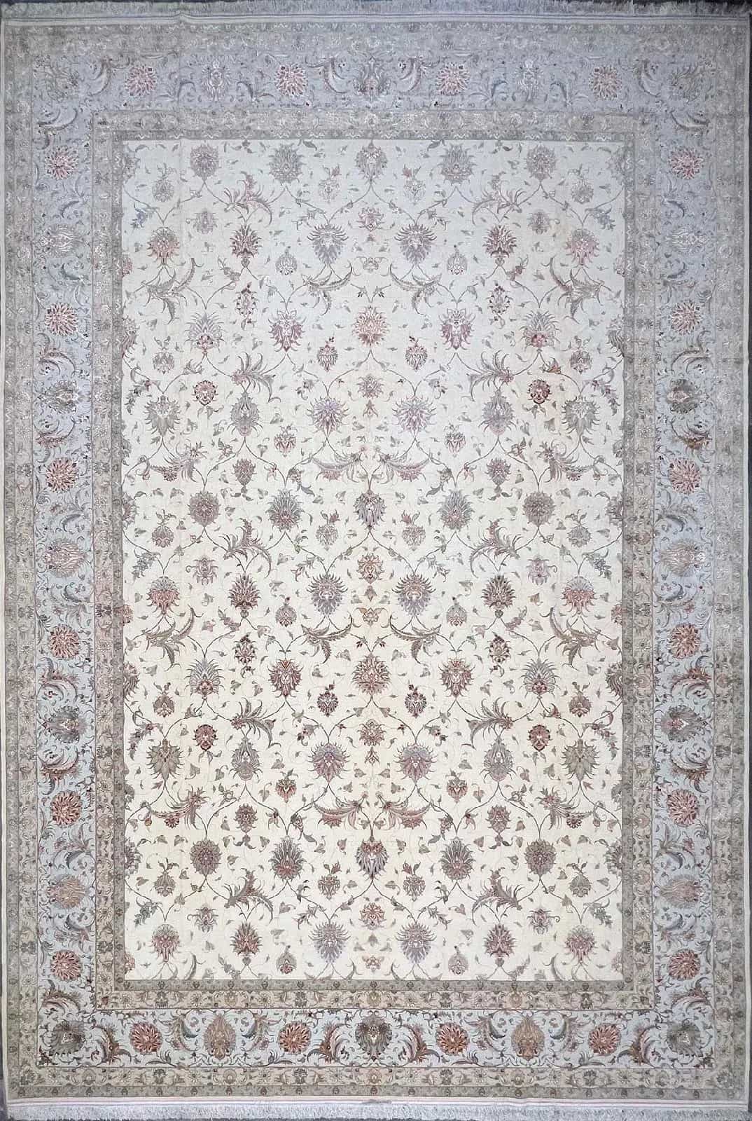 Иранский ковер ручной работы из шелка и шерсти 3.98x6.07м