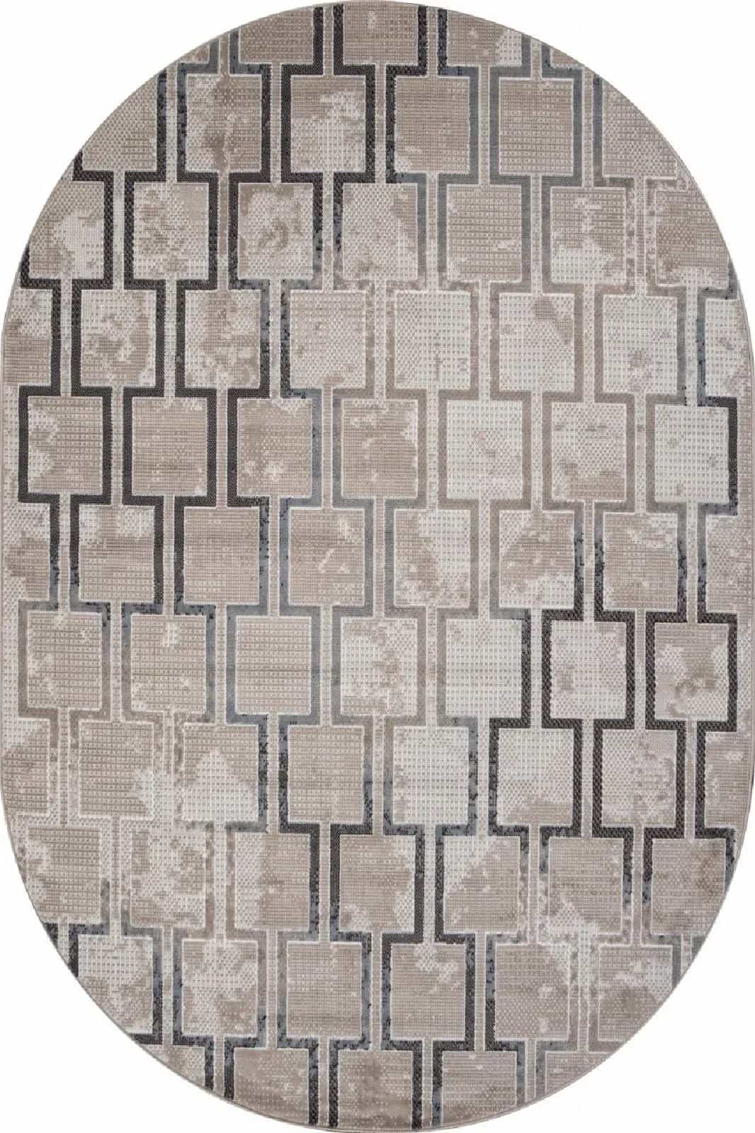 Ковер Ковер Современный MERINOS SIERRA F353 BEIGE-BLUE Овал Овал 3x4м