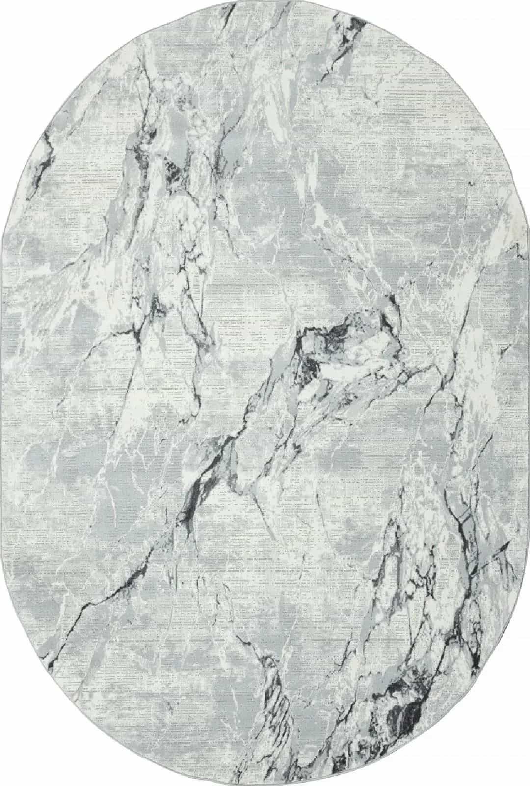 Ковер KARMEN HALI NENSI GL071G GREY / GREY Овал Овал 0.8x1.5м