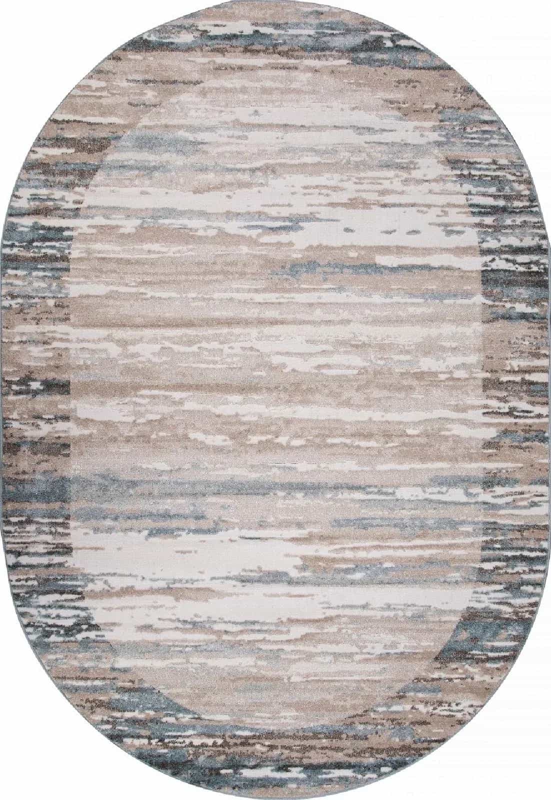 Ковер MERINOS NATUREL D983 BEIGE-BLUE Овал Овал 1x2м