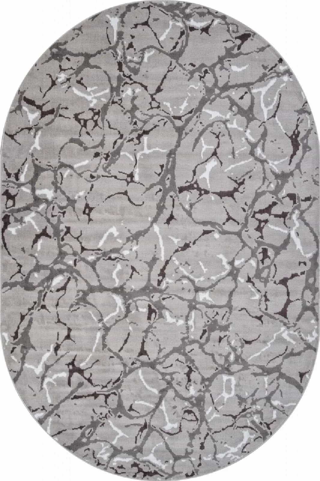Ковер Ковер Современный MERINOS SILVER F389 GRAY Овал Овал 3x4м