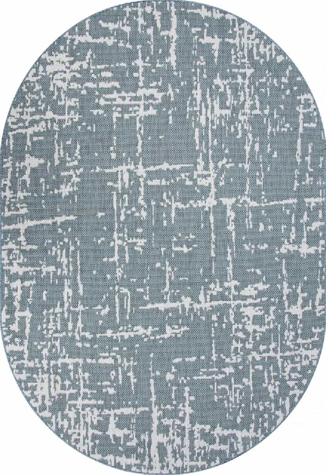 Ковер Ковер Современный MERINOS KAIR S136 BLUE Овал 1.6x2.3м