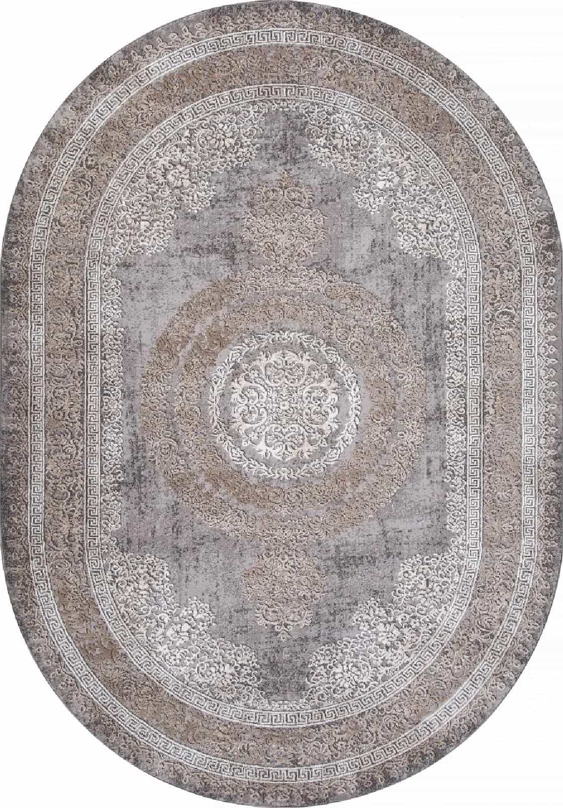 Ковер KARMEN HALI ARMINA 04073C GREY / BROWN Овал Овал 2x2.9м