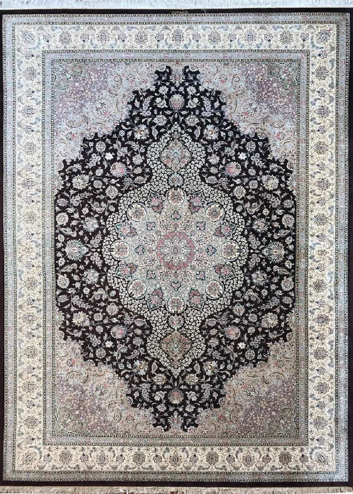 Шелковый Иранский ковер ручной работы 2.95x3.96м