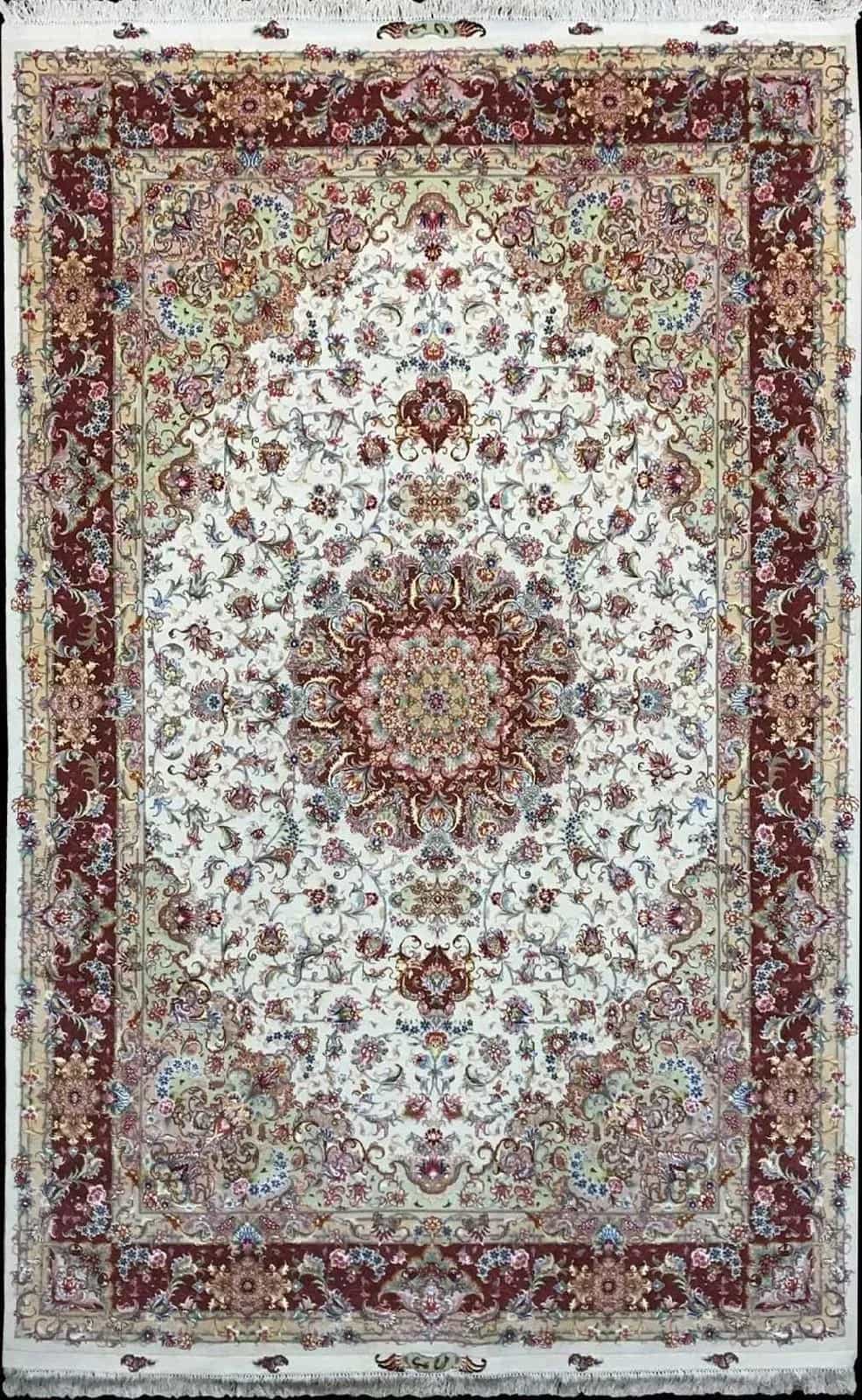 Иранский ковер ручной работы из шелка и шерсти 1.99x3.08м