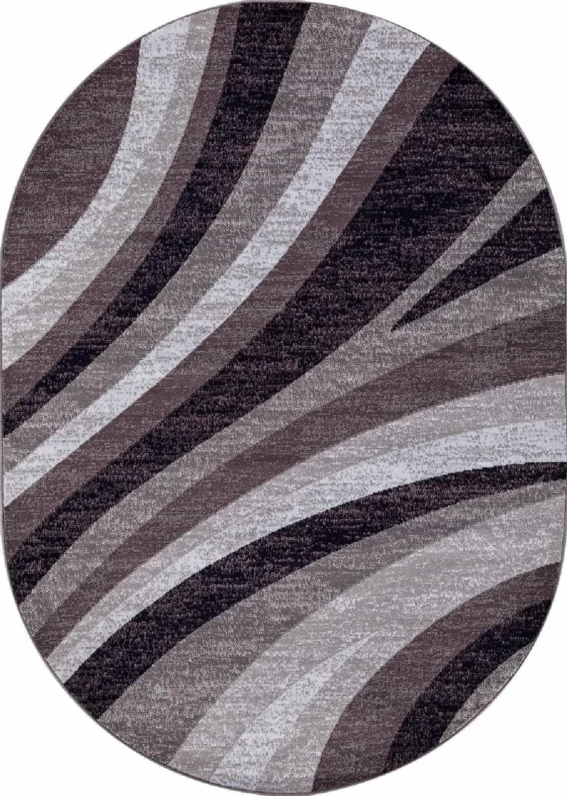 Ковер MERINOS SILVER d234 GRAY-PURPLE Овал Овал 3x4м