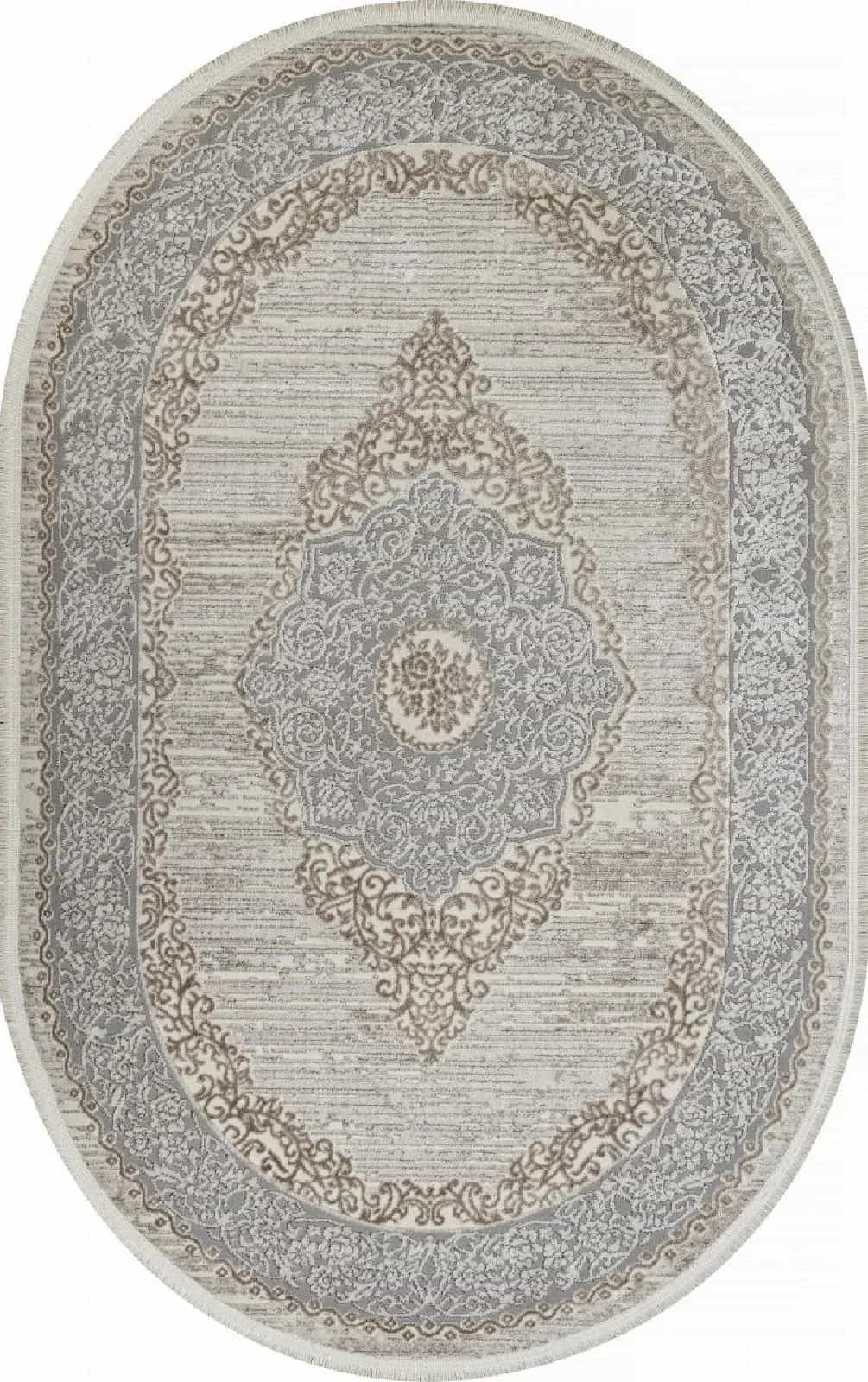 Ковер Ковер Классический KARDELEN MARMARIS 26913A GRY / D.BEIGE Овал Овал 0.77x1.5м