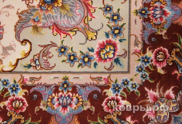 ковер ручной работы Иранский ковер ручной работы из шелка и шерсти Tabriz (Табриз Олия) 1.5x1.04 — фото 4