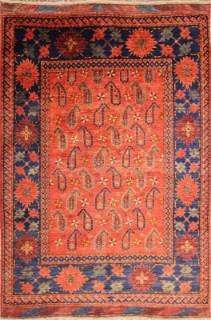 Афганский ковер ручной работы из шелка и шерсти Temir Baluch (Темир Балуч) 2.32x1.75