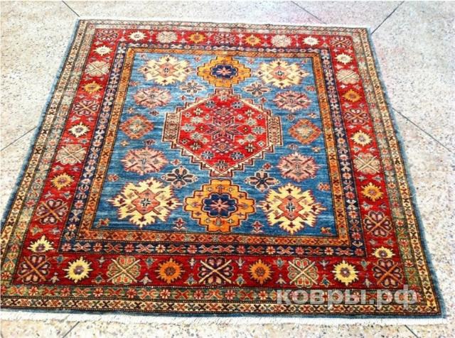 ковер ручной работы Афганский ковер ручной работы Казах 1.5x1.55м — фото 2