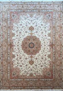 Иранский ковер ручной работы из шелка и шерсти Tabriz (Табриз) 4.09x3