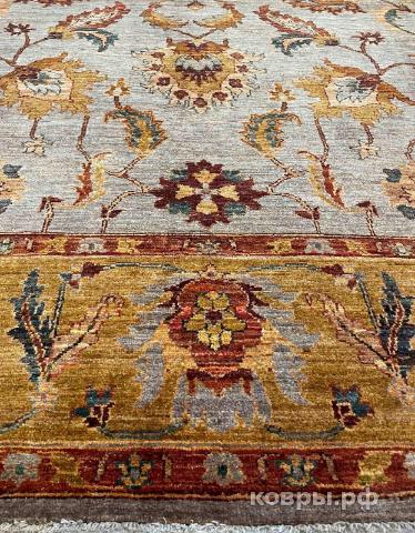 ковер ручной работы Афганский ковер ручной работы из шелка и шерсти Сhoubi (Чуби) 2.9x2.26 — фото 3