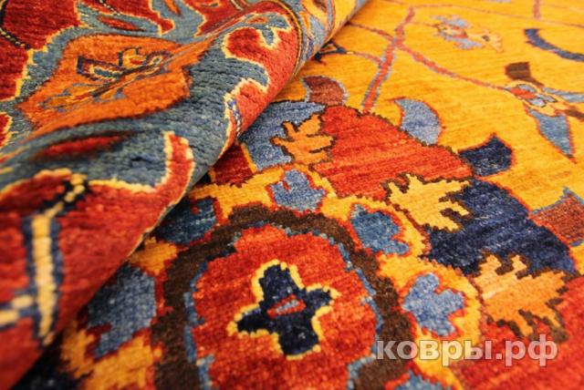 ковер ручной работы Шелковый Афганский ковер ручной работы Сhoubi (Чуби файн) 4.07x3.11 — фото 2