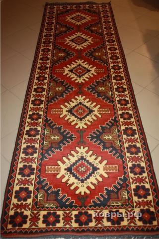 ковер ручной работы Афганский ковер ручной работы Казах 0.91x3.01м — фото 2