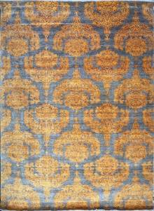 Индийский ковер ручной работы из шелка и шерсти 3.8x2.73