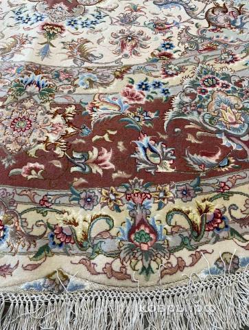 ковер ручной работы Иранский ковер ручной работы из шелка и шерсти Tabriz (Табриз Ширфар) 2.95x2.95 — фото 2