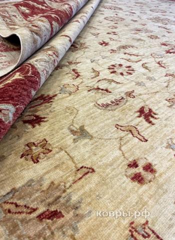 ковер ручной работы Шелковый Афганский ковер ручной работы Сhoubi Ziegler (Чуби зиглер) 4.32x3.54 — фото 2