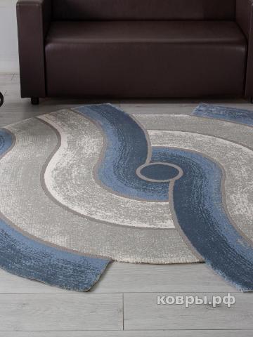 ковер Ковер KARMEN HALI SAFIR 00836T GREY / BLUE Круг — фото 5