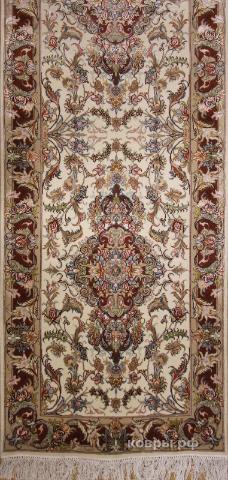 ковер ручной работы Иранский ковер ручной работы из шелка и шерсти Tabriz (Табриз) 2.97x0.8 — фото 2