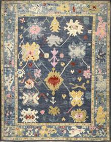 Шелковый Афганский ковер ручной работы Oushak (Ушак) 3.7x2.81