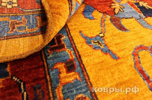 ковер ручной работы Шелковый Афганский ковер ручной работы Сhoubi (Чуби файн) 4.07x3.11 — фото 3