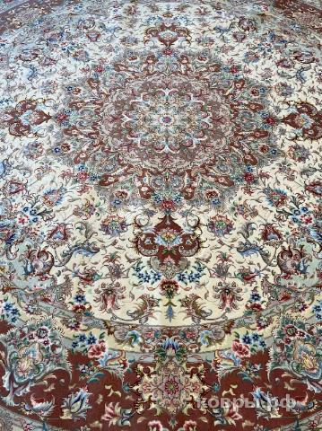 ковер ручной работы Иранский ковер ручной работы из шелка и шерсти Tabriz (Табриз Ширфар) 2.95x2.95 — фото 3